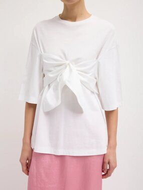 Tibi NWOT Tie Front T-Shirt White M